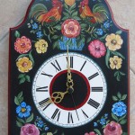 Pendule décor floral naîf