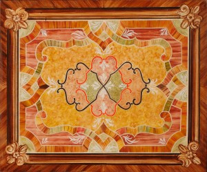 Imitation de marqueterie de bois précieux