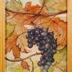 Grappe de raisins façon aquarelle