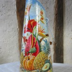 Seau à charbon décor antillais
