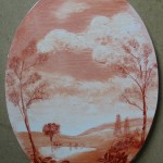 Paysage en lavis monocolore